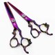 thumbnail image 4 of Juego de tijeras profesionales para cortar el cabello de 6 pulgadas con tijeras de entresacar, acero inoxidable color dorado y morado., 4 of 4