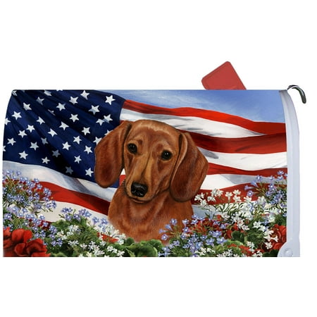 Dachshund Red - Best of Breed Patriotic I Dog Breed Mail Box (Best Mail Order Steaks 2019)