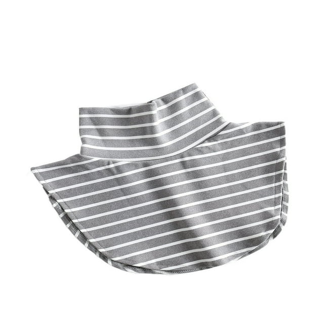 Bavette à Col Montant Sauvage pour Femmes, Automne Hiver, Tricotée à Rayures, Faux Col, Protection du Cou, Vente en Gros