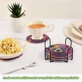 thumbnail image 6 of Haosy Set of 6 Drink Woven Coaster with Holder Heat Resistant Non-Slip Bar Coasters 4 Inches Colorful Bear and Star, 6 of 7