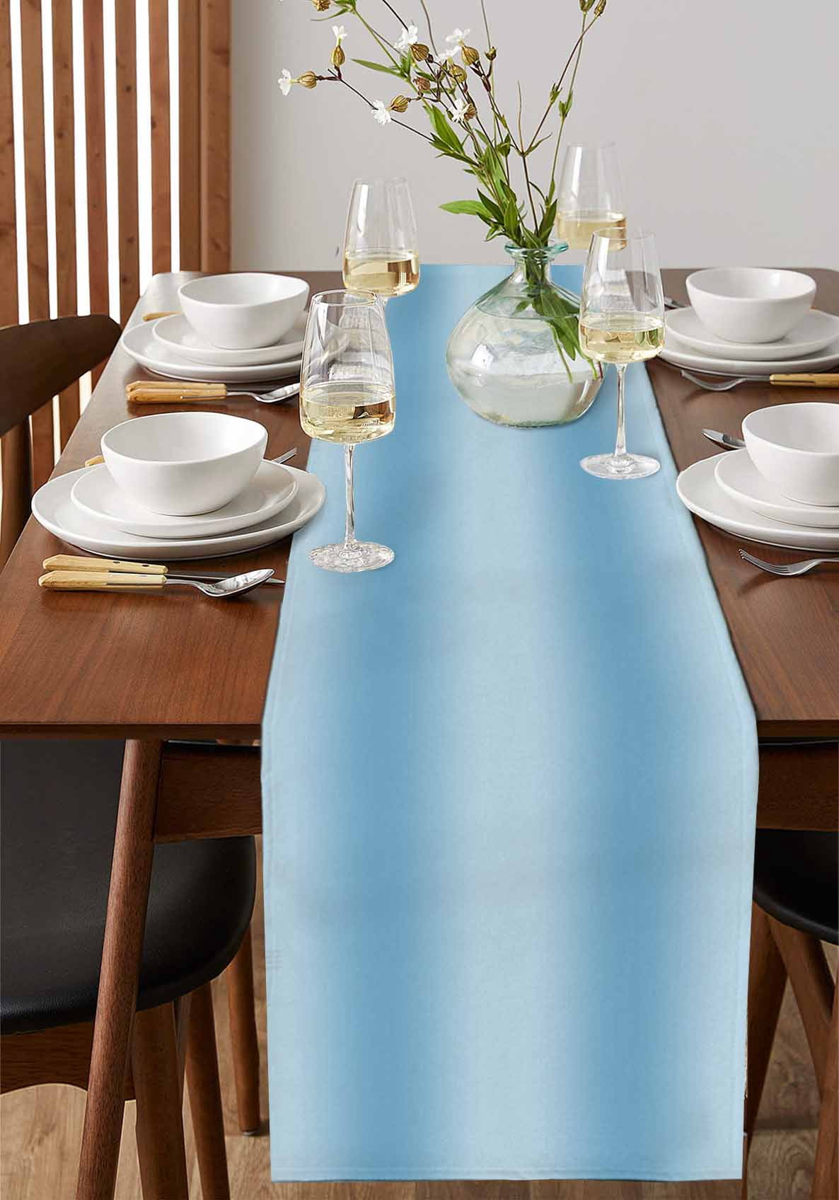 Blue Ombre Table Runner Modern Art Farmhouse Tablerunners 16 x 72 Inch, Table Decorations Tabletop Scarf for Summer Gathering Holiday Farmhouse Kitchen Dining Decor