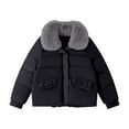 thumbnail image 4 of Women's Winter Coat Hooded Jacket Casual Solid Long SLeeve Fashion Loose Puffer Jackets, 4 of 6