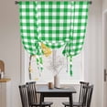 thumbnail image 3 of St. Patrick's Day Tie Up Curtains for Windows, Balloon Window Shades, Spring Lucky Grass Sage Green Buffalo Plaid Kitchen Window Treatments Roll Up Curtain for Basement/Nursery 52"x45", 3 of 8