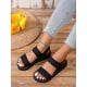 thumbnail image 3 of Elegant Slingback Wedge Sandals For Women, Minimalist Elastic Outdoor Flatform Sandals, 3 of 4