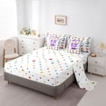 thumbnail image 5 of Feelyou Cute Kawaii Flying Dragon Twin Bedding Sets for Kids Boys Girls, Cartoon Wildlife Bedding Comforter Set, White Purple, Polkadot Reversible, 7 Pieces, 5 of 7