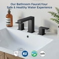 thumbnail image 3 of TVOFEK Bathroom Faucet 3 Hole, Black Bathroom Sink Faucets 8 inch Widespread with Metal Pop up Drain and cUPC Hoses for Lavatory Vanity Restroom RV, 3 of 15