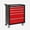 Red and black, variant on Heavy-Duty 5-Drawer Rolling Tool Chest on Wheels, Lockable Steel Tool Storage Cabinet/Cart - Ball-Bearing Slides - Drawer Liners - Side Handle - Blue