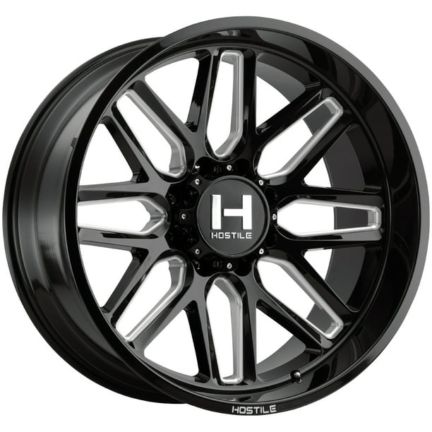 Hostile H120 Vulcan 22x12 6x5.5" 44mm Black/Milled Wheel Rim 22" Inch