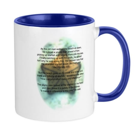 

CafePress - Starfish Wisdom Stainless Steel Travel Mugs - Ceramic Coffee Tea Novelty Mug Cup 11 oz