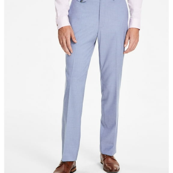 Alfani Mens Solid Dress Pants Slacks, Blue, 38W x 32L