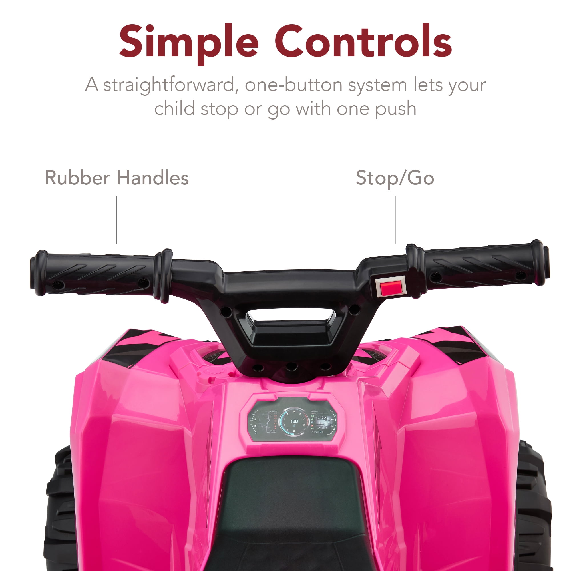 Best Choice Products 6V Kids Ride-On 4-Wheeler Quad ATV Car w/ 1.8mph Max Speed, Treaded Tires - Hot Pink