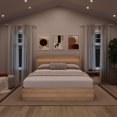 thumbnail image 3 of Harlow 3 Piece Bedroom Set with Slatted Bedframe, Headboard with Integrated Light, 1 Nightstand, 3 of 7