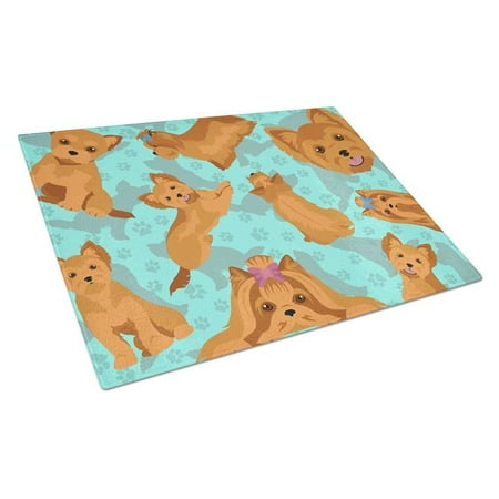 

Carolines Treasures MLM1062LCB 15 x 12 in. Blue Red Yorkie Glass Cutting Board - Large