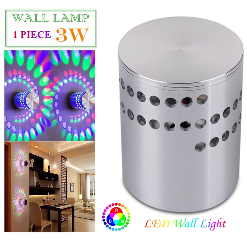 RGB Spiral Hole LED Wall Light Effect Wall Lamp With Remote Controller Colorful 