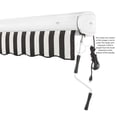 thumbnail image 5 of Awntech 12 Ft Key West Right Motorized Heavy Duty Patio Retractable Awning with Cassette (144in x 9.38in x 120in), Black/White Stripe, 5 of 7