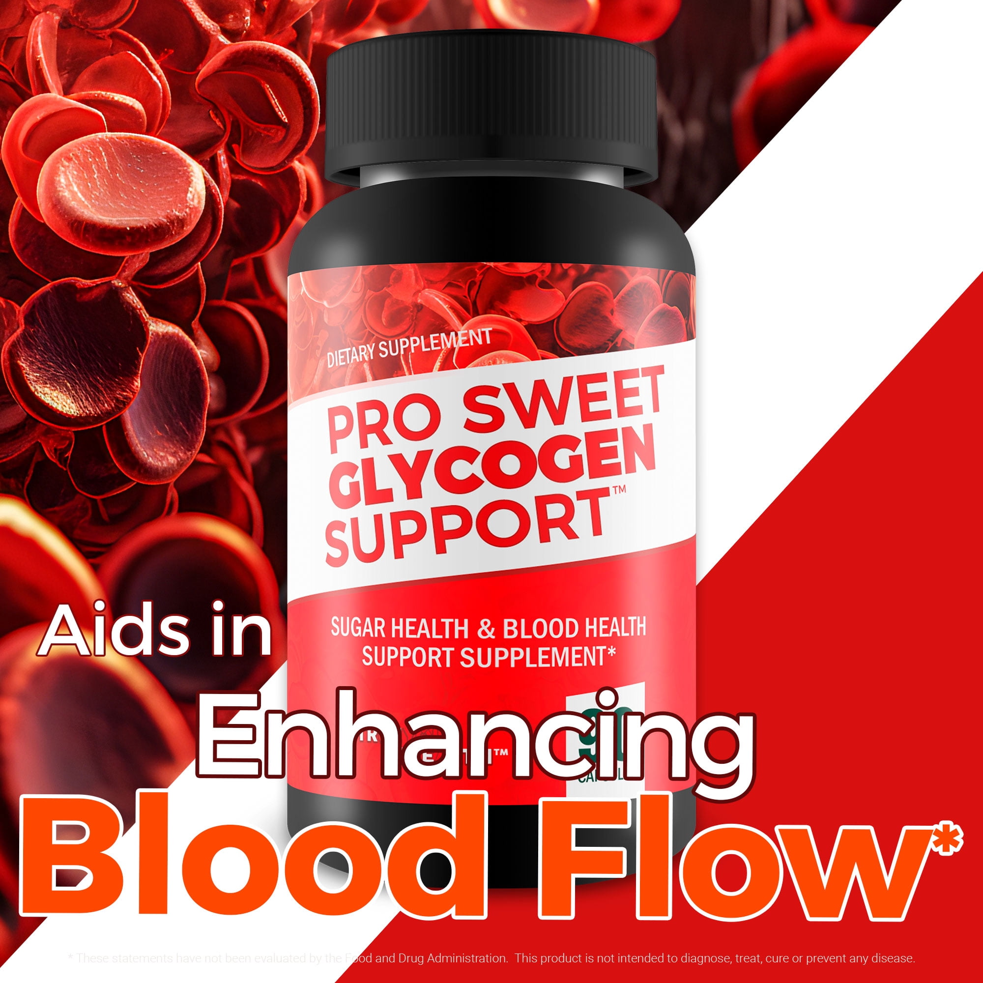 Pro Sweet Glycogen Support - Our Best Sweet Blood Support Supplement - Sugar Health Blood Health & Blood Circulation Support Supplement for Sugar Balance, Circulation Blood Boost Blood Vessel Support