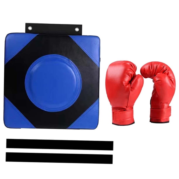 Almohadilla de boxeo para pared, objetivo de pared cuadrado para adultos y niños, objetivo de reacción, saco de boxeo para práctica en casa y gimnasio Guantes Niño L Azul