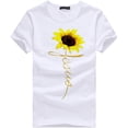 thumbnail image 6 of Wycnly Womens Shirts Plus Size Loose Fit Cute Tee Tops Summer Short Sleeve Crewneck Ladies Sunflower Print Tops and Blouses White l, 6 of 7