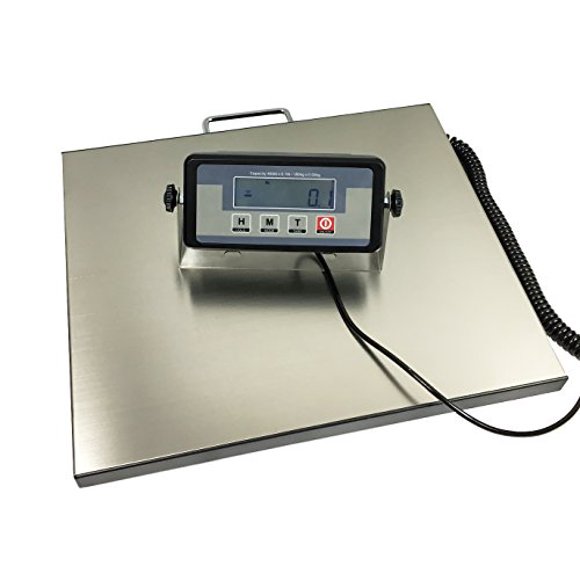 Angel Canada 400 Pound Capacity Large Platform Shipping Scale Digital Stainless Steel Postal Floor Bench, for Office Home