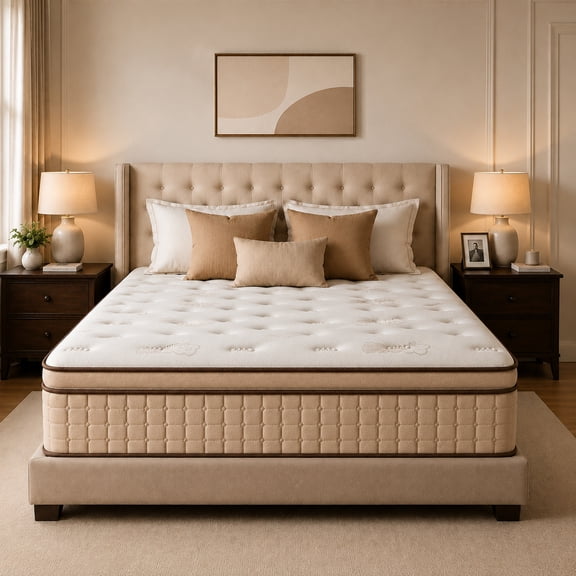 Pirwab 12 inch Queen Hybrid Mattress in a Box,Cooling Memory Foam with Pocket Coils,Medium Firm,Pressure Relief,CertiPUR-US Certified