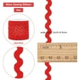 thumbnail image 2 of 1 Roll 27yd/25m RIC Rac Trim Ribbon Christmas Wave Sewing Bending Fringe Trim 5mm/0.2 inch for Sewing Flower Making Wedding Party Lace Ribbon Craft Christmas Red, 2 of 9