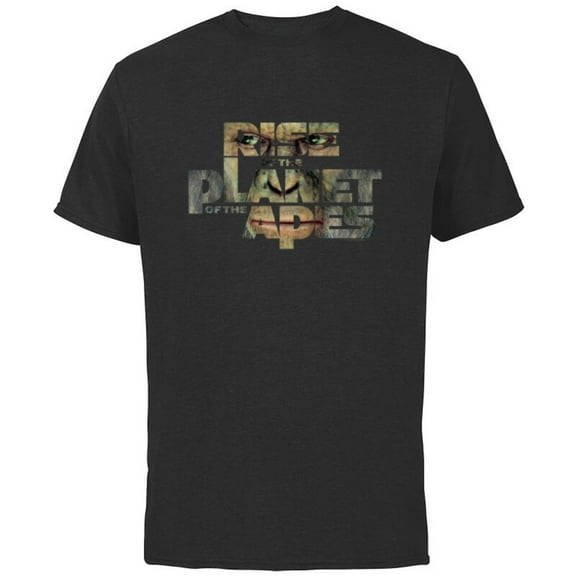 Rise of the Planet of the Apes Caesar in Logo Movie Poster - Short Sleeve Cotton T-Shirt for Adults - Customized-Black