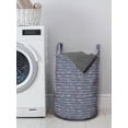 thumbnail image 3 of Feather Laundry Bag, Bohemian Themed Pattern with Outline Hippie Item as Horizontal Lines, Hamper Basket with Handles Drawstring Closure for Laundromats, 13" x 19", Purpleblue White, by Ambesonne, 3 of 4