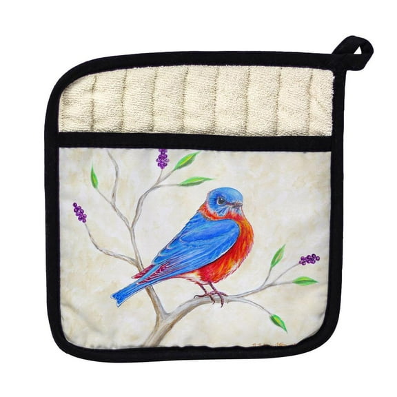 Betsy Drake Interiors Dick's Blue Bird Pot Holder