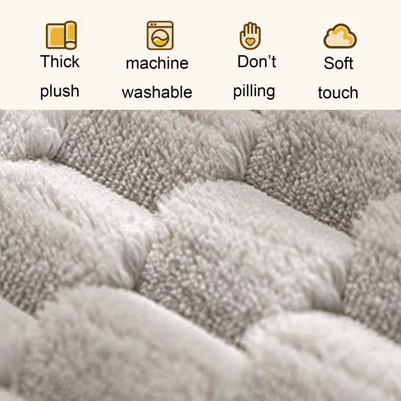 Non Slip Sofa Cover Washable for Seater Couch Cover, Thick Plush Sofa Cushion Protector, Soft Flocked Fabric Couch Cover for Pets and Home Use, 70.8 x 27.6 in
