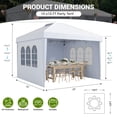 thumbnail image 2 of Hommow 10x10 Heavy Duty Pop Up Canopy Tent with 4 Removable Sidewalls, Waterproof UV50+with Mosquito Netting for Backyard, Party, Wedding & Commercial Use, White, 2 of 6
