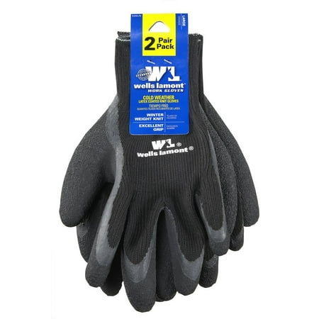 Cold Weather Latex Work Gloves, Textured Coating for Excellent Grip, 2-Pack, Medium (Wells Lamont (Best Work Gloves For Hot Weather)