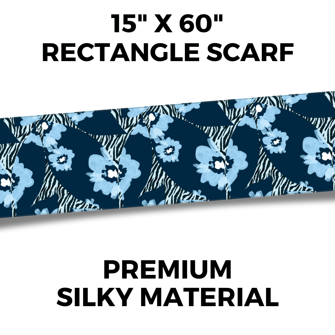 Broadus Collection Scarf by Shante & Snoop Dogg 60" x 15" Headwrap, Floral Zebra