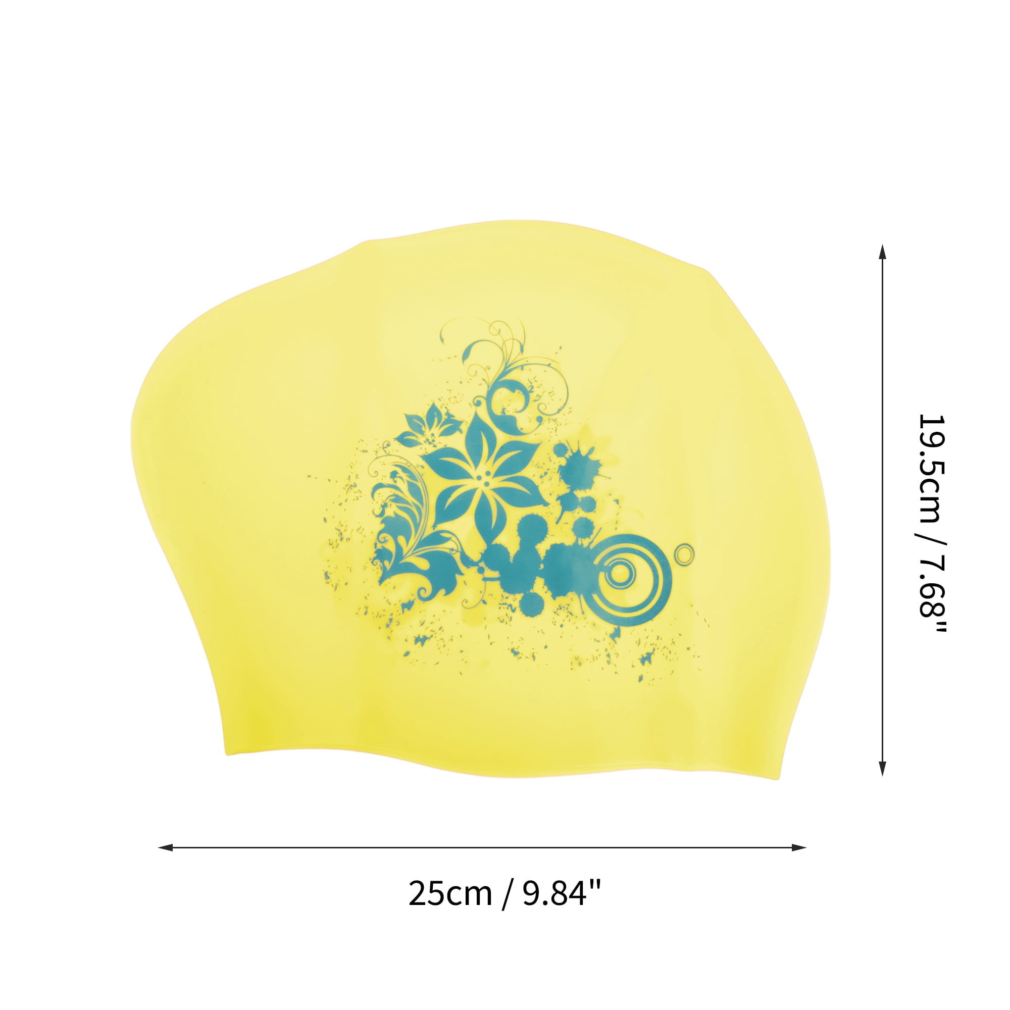 Unique Bargains Floral Pattern Swim Cap 1Pc Yellow