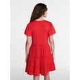 thumbnail image 3 of Time and Tru Women's and Women’s Plus Cotton Swing Dress with Short Sleeves, Sizes XS-4X, 3 of 5