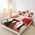 thumbnail image 3 of Erosebridal Couple Cat Kids Bed Sheets, Romantic Love Heart King Sheets, 4pcs, 3 of 5