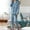 Blue, variant on Daqian Plus Size Womens Pajamas Ladies Fashion Flannel Solid Print Pocket Long Sleeve+ Long Pants Pajama Suit Pajamas for Women Blue XL(XL)