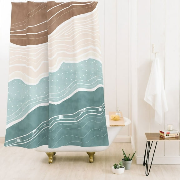 Society6 Marta Barragan Camarasa Modern Beach Abstract Ii Shower Curtain 71" x 74"