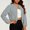 (Fashion 29)Gray, variant on Women's Zip Up Cropped Bomber Jacket Long Sleeve Stand Collar Casual Coat Outwear