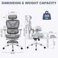 thumbnail image 2 of Ourlova Ergonomic Mesh Office Chair with Footrest Adjustable Lumbar Support High Back Tilt Desk Chair, 2 of 6