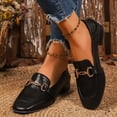 thumbnail image 2 of HAOTAGS Women Low Heel Casual Loafers,Flat Toe Breathable Slip On Everyday Shoes Black, 2 of 2