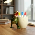 thumbnail image 2 of Dinosaur Pen Holder, Unique T-Rex Decor, Multi-functional Toothbrush Toothpaste Holder for Youngsters Bathroom, Long-lasting Resin Desk Organizer, Office Home Accessory, Fun Gift for Youngsters, 2 of 5