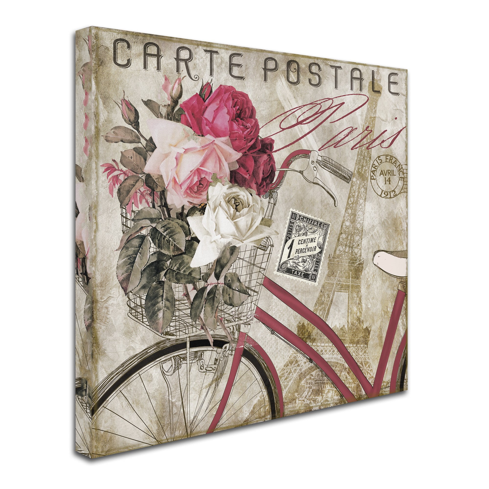Trademark Fine Art "Postale Paris I" Canvas Art by Color Bakery