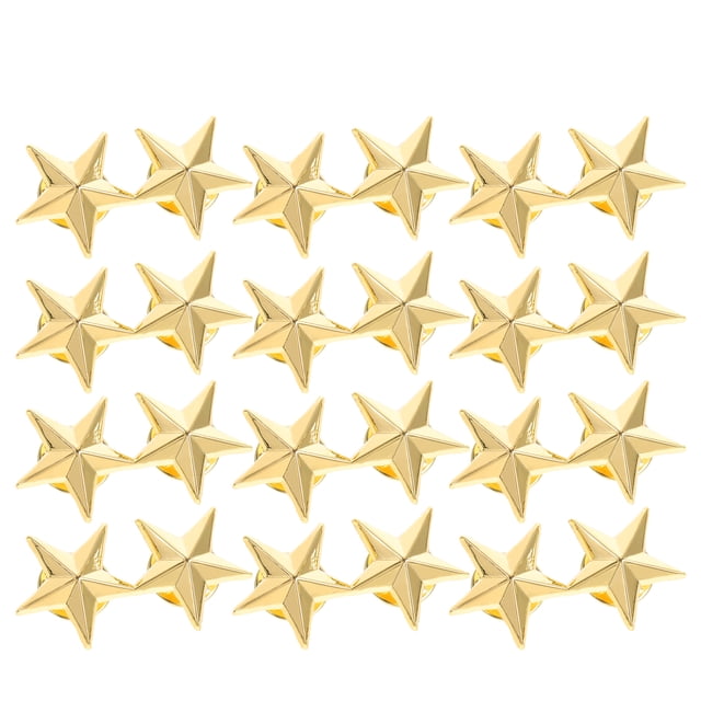 WORGEOUS 12pcs Star Shape Badges Sapa Pins Calificación de estrellas Insignias Partes Disfraz Decoraciones