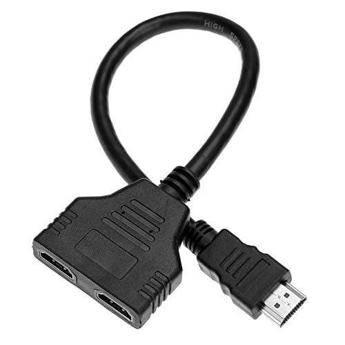 1080P HDMI Male to Dual HDMI Female 1 to 2 Way Splitter Cable for DVD Players/PS3/HDTV/STB and Most LCD Projectors(Black) - Walmart.com