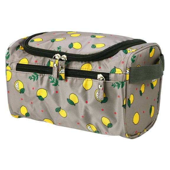 1 Pcs Travel Makeup Bag, Travel Toiletry Organizer, Makeup Brush Holder, Waterproof Oxford Cloth, Gray Yellow