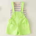 thumbnail image 7 of Girl Easter Outfit Sleeveless Striped Tank Top and Overalls 2 Peice Summer Outfit Set Dress up Party Outfit Girls Outfits Size 7-8 Years, 7 of 7