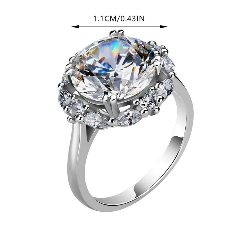 PMUYBHF Mother's Day Rings for Women Size 10-11 Internet Super Large  Diamond Egg Ring 5 Imitation Moissanite Diamond Ring Japanese Light Wedding  Ring