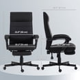thumbnail image 2 of Chaise de Bureau Noire à Dossier Haut avec Fauteuil Inclinable et Repose-Pieds - Chaise de Bureau Réglable pour Bureau à Domicile, Salon et Bureau d'Étude - Tissu Effet Lin, Design Pivotant, 2 of 7
