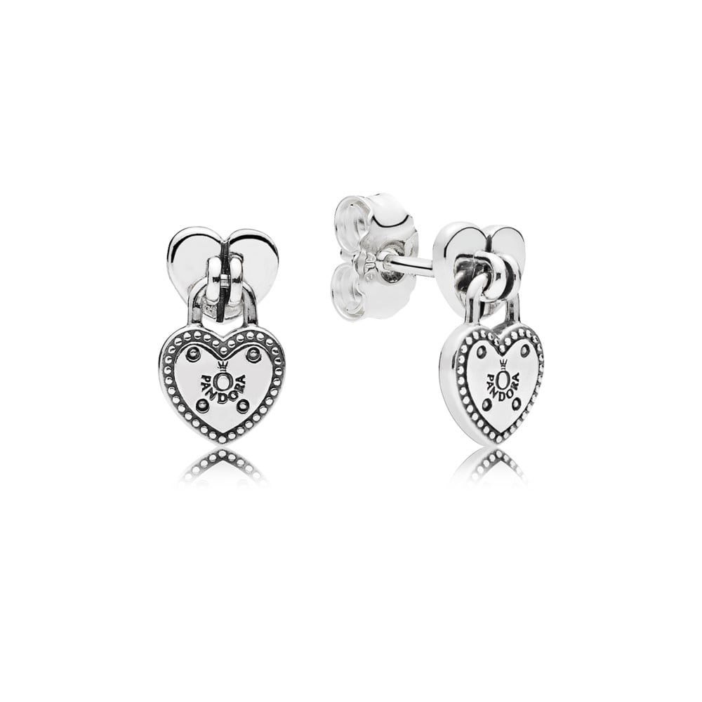PANDORA - Heart padlock earrings in sterling silver Earring 296575 - Walmart.com - Walmart.com