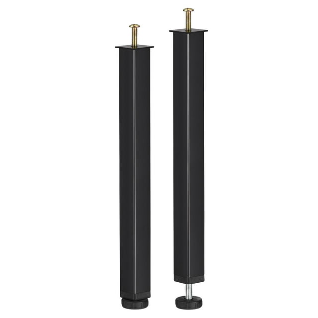 Unique Bargains 2 Pack Adjustable Height Bed Frame Support Legs(350mm-385mm/13.8'-15.2'), Black